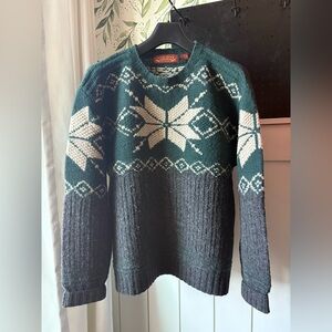 Vintage Men’s Old School Denim & Dungarees 100% Shetland Wool Sweater Size XL